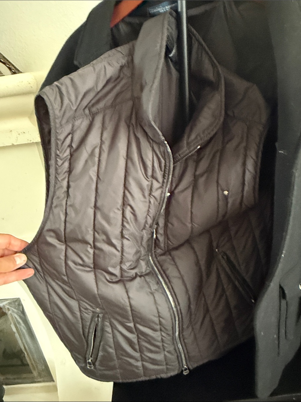 Polo Ralph Lauren Black Wool-Angora Blend Field Coat with Quilted Zip-In Liner - Picture 8 of 9